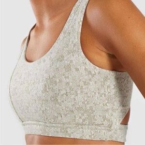 Gymshark Green Fleur Texture Sports Bra Small